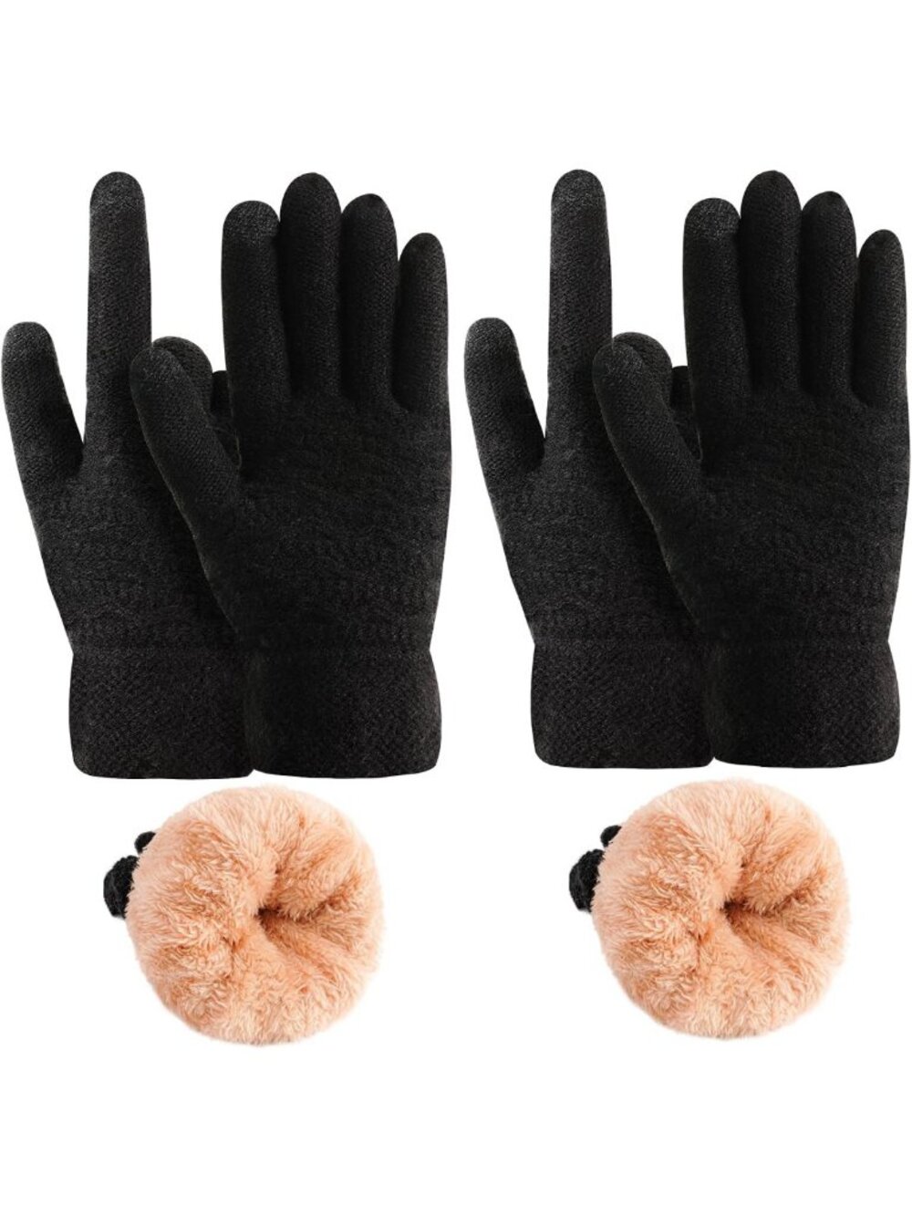 Cozy Women's Winter Touch Screen Gloves - Thermal Cable Knit, Fleece Lined, Cold